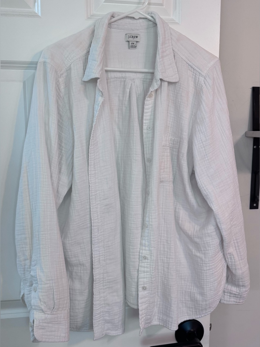 J.Crew Factory White Gauze Long Sleeve Button Down Shirt Women’s 2X
